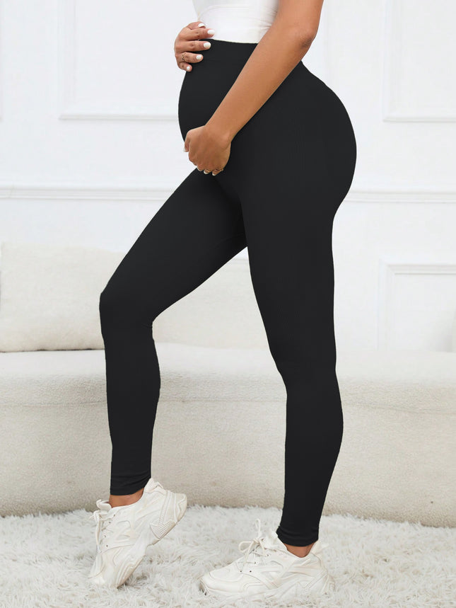 European and American Cross-Border Popular Autumn and Winter High-Elasticity, Quick-Drying, Breathable Pregnancy Essential Yoga Long Leggings for Pregnant Women