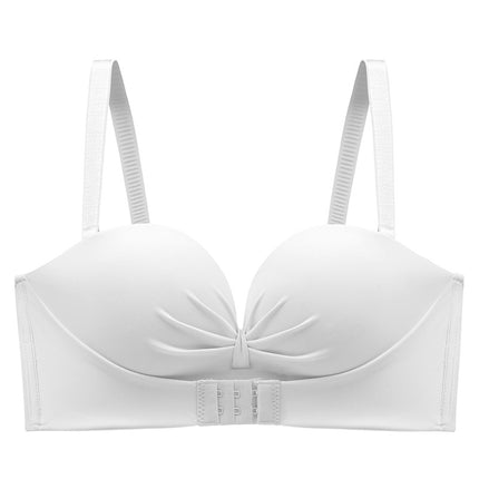 Half cup strapless spring and summer new underwear women's wireless push up top support non-slip beauty back front buckle bra wholesale