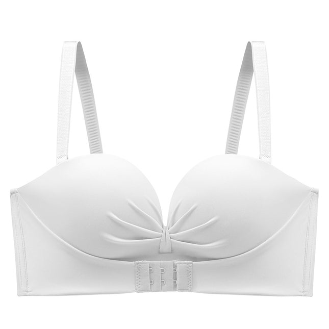 Half cup strapless spring and summer new underwear women's wireless push up top support non-slip beauty back front buckle bra wholesale
