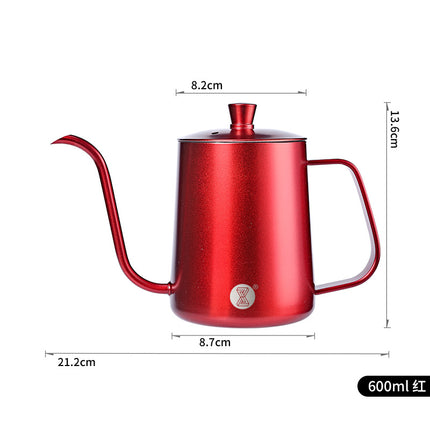 Hand Brewed Coffee Pot Stainless Steel Household Ear-Hanging Swan Neck Pot Teflon Long Mouth Pot Coffee Hand Brewing Pot Brewing