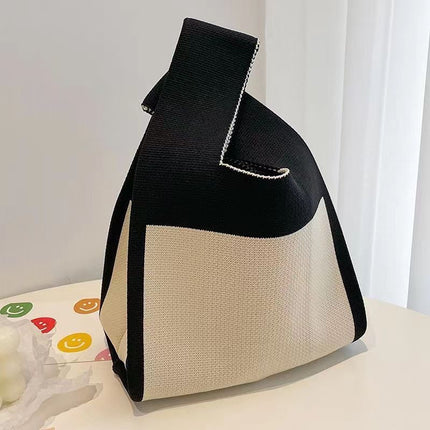 New Ins Bag Knitted Handbag Large Capacity Bucket Bag Versatile Daily Work Clothing Tote Bag Female Souvenir