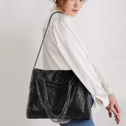 Aliexpress Foreign Trade 2025 New Chain Women's Bag Foldable Women's Shoulder Bag Factory Direct Sales Large Bag Wholesale