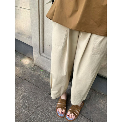 Kamakura Notes Japanese-Style Lantern Pants Workwear Casual Lazy Style Loose Cropped Pants Japanese and Korean Casual Style