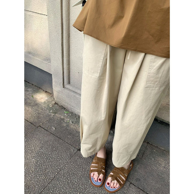 Kamakura Notes Japanese-Style Lantern Pants Workwear Casual Lazy Style Loose Cropped Pants Japanese and Korean Casual Style