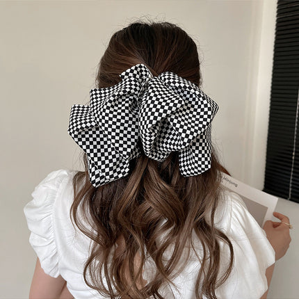 Bow hairpin new black fabric headdress spring clip French high-end head clip jewelry hair clip