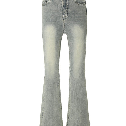 Washed Nostalgic American Style Micro-horn Trendy Brand Jeans Spring Autumn and Summer New High Waist Slimming Stretch Horseshoe Pants
