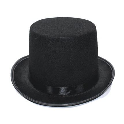 British Retro Gentleman Hat Black High Top Jazz Hat Stage Magic Hat Kidsren's Performance Hat Fashion High Top Hat
