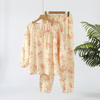 Lace-up long set of flower memories / M