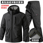 2200 plus velvet waterproof jacket set [black] / 165
