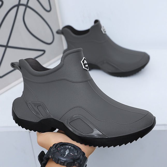 Short-Tube Rain Boots for Men, Non-Slip and Wear-Resistant, Suitable for Fishing and Water Activities, 2026 Men's Waterproof Kitchen Rain Boots, Beach Shoes