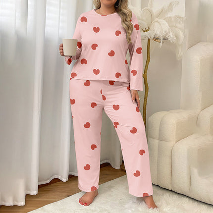 Cross-border Foreign Trade Autumn Milk Silk Pajamas Women's Home Clothes Plus Fatty Casual Long-sleeved Trousers suit Can Wear