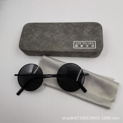801 Hong Kong Style Small Round Mirror Retro Polarized Sunglasses for Women Prince Mirror Spring Leg Sunglasses for Men Wholesale
