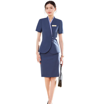 Professional Suit suit Women's Summer Temperament Jewelry Store Tooling Beauty Teachers College Front Desk Work Clothes High-end Health Care Hall