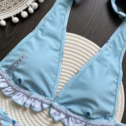 2024 New Bikini European and American Bikini Lace-Up Cross-Border Export Sexy Split Women's Swimsuit Swimsuit Women