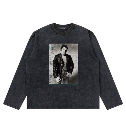 “Queen Band Uncle Tooth” Imported Digital Direct Injection Heavy Short Wide Boxy Short-Sleeved Snake Year T-Shirt Men's Style