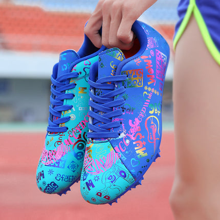 Wholesale track and field sprint nail shoes for primary and secondary school students sports examination competition running large size shoes can be invoiced