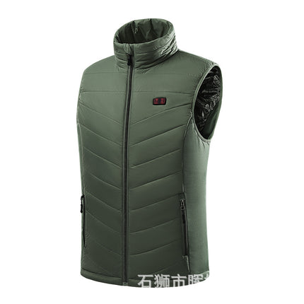 Cross-border explosions stand collar intelligent heating vest USB charging heating constant temperature cold warm vest factory direct sales