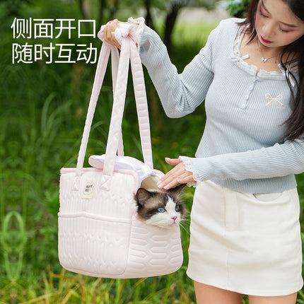 Pet Outgoing Shoulder Bag Summer Portable Cat Bag Sweet Cussy Outdoor Portable Breathable Pet Satchel