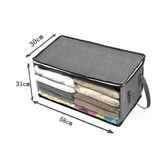 Cross-border dust-proof double-sided portable quilt storage bag transparent window portable storage bag clothes finishing bag moving