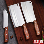 Sharp grinding-free wooden handle [three-piece set]]