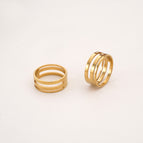 12# stainless steel ring 19# inner diameter 19mm outer diameter 21mm gold 1 piece/pack