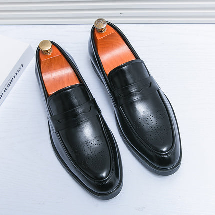 Cross-Border New Four-Season British Simple Soft-Surface Business Formal Leather Shoes Men's Lace-Up Casual Gentleman Office Wedding Shoes
