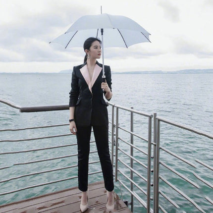 Professional Women's Suit Set for Autumn, Fashionable Socialite Goddess Style Work Attire Formal Wear