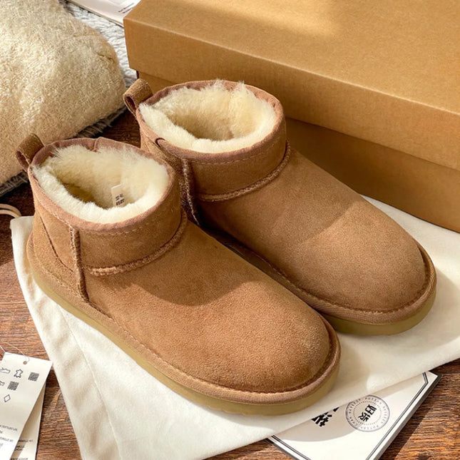Putian Sangpo Village Snow Boots Thick Bottom Women's Sheepskin One 2024 New Winter fleece-lined Thickened Cotton Shoes and Boots