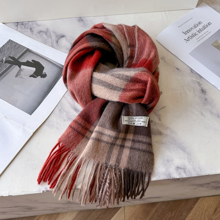 Solid Color Scarf Women's Winter 2024 New Big Brand Korean Style Cashmere Wool Winter Warm Neck Shawl Ins Card