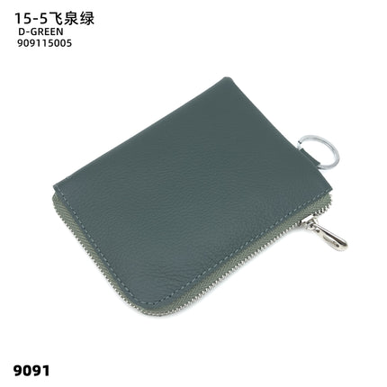 First-Layer Cowhide Zipper Coin Purse Bank Card Coin Small Leather Bag with Key Ring Mini Genuine Leather Coin Purse Wholesale