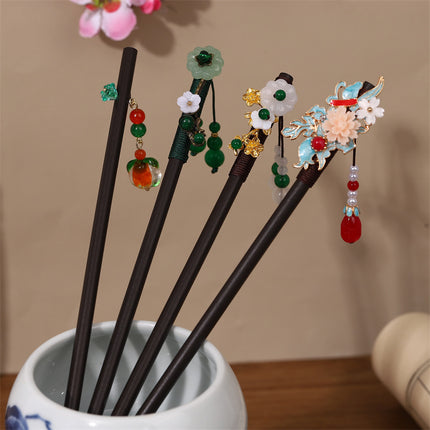 New Year Red Festive Chinese Style Hairpin Palace Style Tassel Walking Hair Hairpin Retro Hanfu Ancient Dress Cheongsam Hair Accessories Women