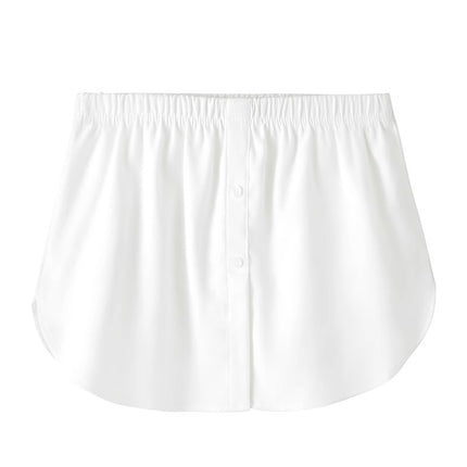 Autumn and Winter Base Layer Magic Butt-Covering Curtain Inner Layering Skirt with Fake Hem for Women, White Half Skirt