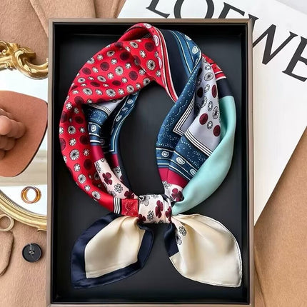 70 Silk Scarf Square Scarf High-end Korean Style Fashion All-match Professional Silk Small Scarf Retro Printed Silk Scarf for Women