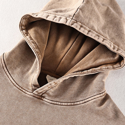 Men's Heavyweight 420g Retro Batik Distressed Hooded Sweatshirt Loose Washed Men's Trendy Brand New Sweatshirt Wholesale