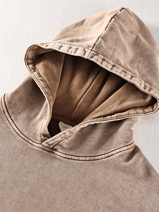 Men's Heavyweight 420g Retro Batik Distressed Hooded Sweatshirt Loose Washed Men's Trendy Brand New Sweatshirt Wholesale
