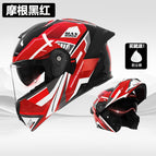 Helmet-morgan black and red [hd dual mirror]