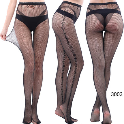 Factory In-Stock European and American Style Pantyhose, Summer Fishnet Stockings, Fashionable Girls' Sexy Patterned Jacquard Lace Hollow-Out Retro