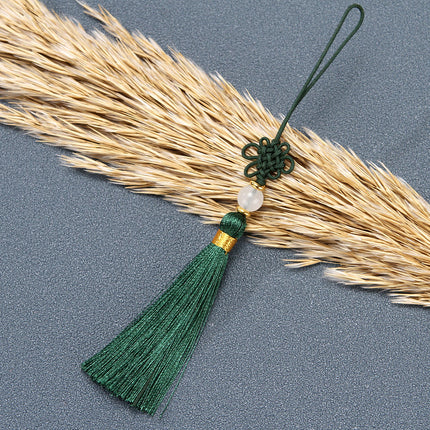 Tassel Spike Chinese Knot Mini Pendant Nylon Jade Line Vertical Ice Silk Constant DIY Sachet Folding Fan Hanging