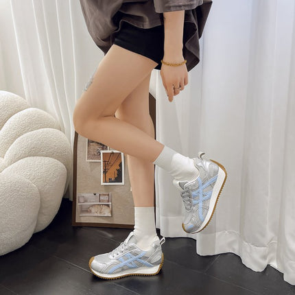 Retro Versatile Mesh Breathable German Training Shoes for Women Summer New Color Matching Casual Sports Shoes Heightening Dad Shoes