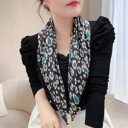 Magnetic buckle summer chiffon breathable sunscreen small square scarf neck scarf women's 2024 new all-match spring and autumn turban