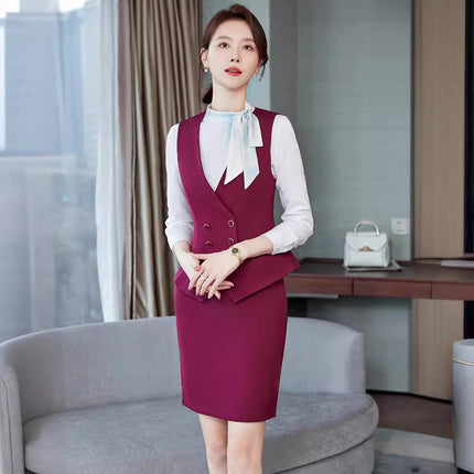 Suit Vest Women's suit High-end Sense Short Slim-fit Professional Hotel Bank Dress Overalls Vest