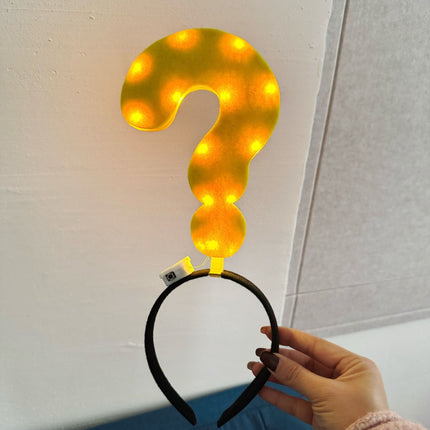 Creative headband arrow question mark symbol headband concert photo artifact fun funny headband conspicuous headband