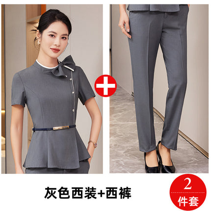 Xiao Xiang Style Summer Fashion Women's Clothing Professional suit Dress High-end Sense Reception Beauty Salon Front Desk Work Clothes