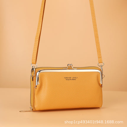 Factory wholesale horizontal women's shoulder small messenger bag Korean style large capacity mini bag multi-purpose wallet card bag