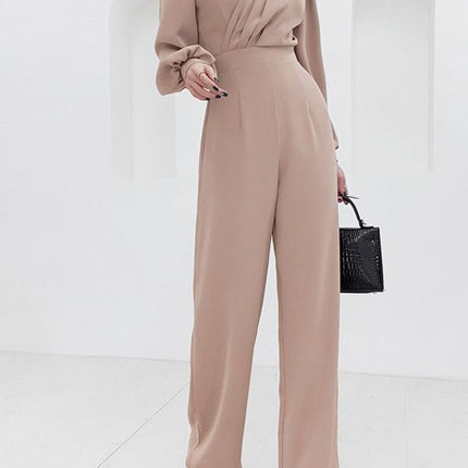 Korean-style V-neck slim-fit and elegant jumpsuit cross-border women's fashion waist slimming professional jumpsuit