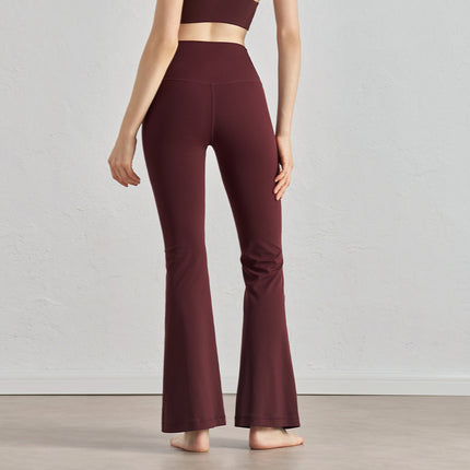 Huanpan Trumpet Yoga Pants, Lightweight High-Waisted Tummy Control Dance Sports Fitness Women's Pants, Tight Yoga Pants, Flared Pants