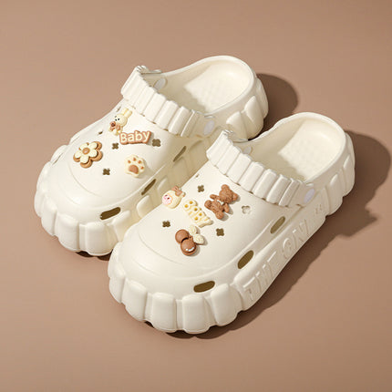 Nurse Hole Shoes Women's Summer Outer Wear EVA Fashionable Non-Slip Platform Sandals Soft Beach Shoes Baotou Slippers