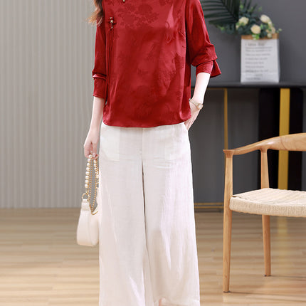 New Chinese style suit women's spring and autumn 2024 new mother with a set of beautiful fashion casual two-piece set