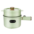 Green single handle + steaming grid (non-stick inner pot)