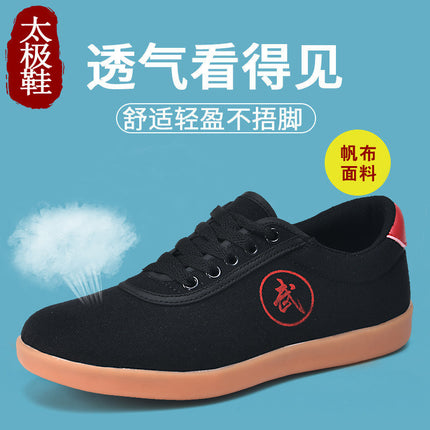 Large Size Tai Chi Shoes for Men and Women, Martial Arts Training Shoes, Soft-Soled Tai Chi Practice Shoes, Square Dance Shoes, Sports Shoes, Canvas Shoes